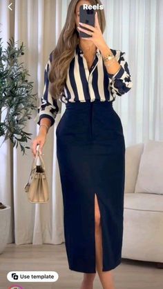 Corporate Skirts, Fashionable Work Outfit, Corporate Dress, Professional Outfits Women, Stylish Work Attire, Office Outfits Women, Classy Work Outfits