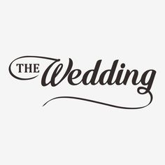 the wedding logo is shown in black and white, with an elegant script that reads'the