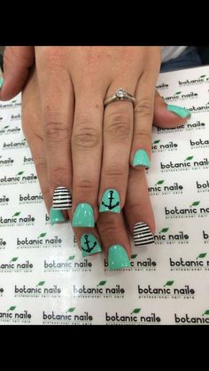 Anchor Nails, Nails 2020, Spring Nail Art, Get Nails, I Love Nails, Cute Nail Art, Cute Nail Designs, Creative Nails, Nail Polishes