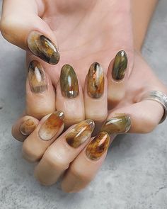 Fall Nail Art Ideas, Olive Nails, Nail Design Glitter, Classy Nail Designs, Japanese Nails, Nail Nail, Fall Nail Art, Pastel Nails, Nail Art Ideas