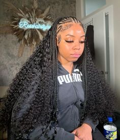 Vacation Braids, Box Braid Hair, Curly Weaves, Cute Curly Hairstyles, Quick Braided Hairstyles, Fulani Braids, Pretty Braided Hairstyles, Business Hairstyles