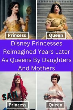 disney princesses reimagned years later as queens by daughters and motherers