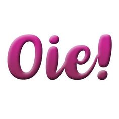 the word'oie'is made up of pink letters on a white background