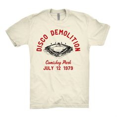 Disco Demolition Vintage/Retro White Sox T-Shirt Vintage Disco Tshirt, Football Graphic Tees, Event Tshirt Design, Vintage Tshirt Design, Musica Disco, White Sock, 로고 디자인, Design T Shirt, Apparel Design