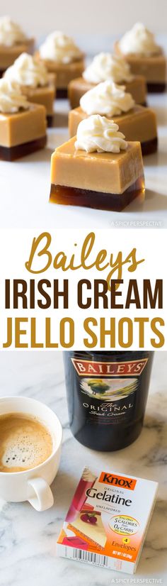 bailey's irish cream jello shots are the perfect appetizer for st patrick's day