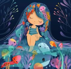 Earth Illustration, Illustration Art Kids, Art Corner, Cute Paintings, October 10, Illustration Artists, Children's Book Illustration