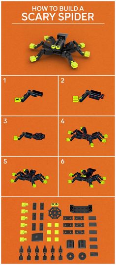 the instructions for how to build a scary spider from legos and other things that are in