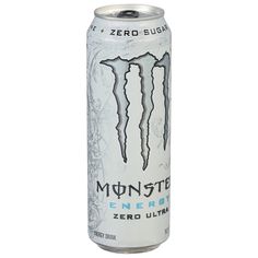 a can of monster energy drink on a white background