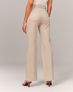 On-trend 90's-style high rise relaxed jeans, that are slim at the top with a wider leg shape, featuring a full-length leg, oat wash and clean hem. 2023 Jeans, High Rise 90s Relaxed Jean, Women's Bottoms, Female Style, Relaxed Jeans, Elegant Blouses, Things I Need, Casual Tee, High Rise Jeans