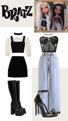 2001 Outfits, Bratz Outfits Inspiration, Estilo Bratz, Bratz Fits, Bratz Party, Bratz Halloween, Bratz 2000s, Bratz Outfit