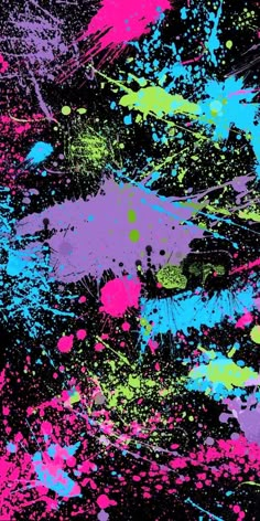 colorful paint splattered on a black background