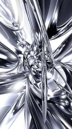 an abstract image of silver and black metal