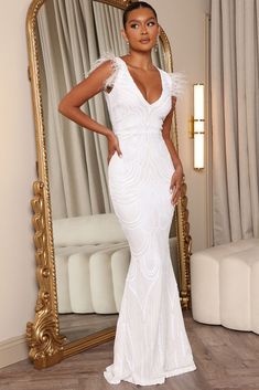 The Most Elegant Sequin Maxi Dress - White | Fashion Nova, Dresses | Fashion Nova Reception Dress Long, Holiday Party Fashion, Maxi Dress Sleeveless, White Slip Dress, Sequin Maxi, Sequin Maxi Dress, Loungewear Women, Reception Dress, Curve Dresses