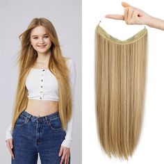 Category:Synthetic Extentions; Gender:Women's; Quantity:1PC; Hair Extension Type:Clip In; Hair Material:Synthetic Hair; Texture:Clips; Length:Long; Features:Soft,Heat Resistant,Fluffy; Net Weight:0.3; Heat Resistant:Yes; Listing Date:07/25/2023; Can Be Permed:No Golden Blonde With Highlights, Headband Hair Extensions, Root Color, Short And Thick, Big Curls, Halo Hair Extensions, Hairpieces For Women, Hair Due, Halo Hair