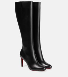 Find CHRISTIAN LOUBOUTIN Pumppie Botta Leather Knee-high Boots on Editorialist. Upper: calf leather. Lining: leather. Sole: leather insole and sole. Toe shape: round toe. Made in Italy. Closure: zipped side. Comes with a box. Comes with dust bags. Comes with extra heel tips. Louboutin Online, Christian Louboutin Women, Round Toe Shoes, Pointed Toe Boots, Knee High Leather Boots, Evening Shoes, Louboutin Shoes, High Heel Boots, High Boots