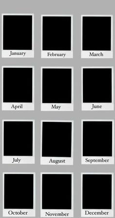 black and white calendars for the month of march, with months marked in them