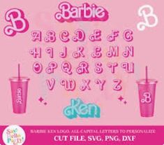 the font and numbers for barbie's birthday party