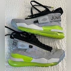 Worn Once, Very Good Condition, Small Marks On Right Toe Area. Shoes Nike Air, Nike Green, Neon Color, Shoes Nike, Nike Air Jordan, Men's Nike, Air Jordan, Nike Men, Nike Shoes