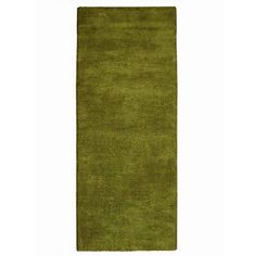 a green rug is shown on a white background and it looks like an area rug