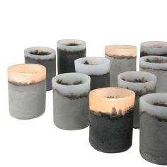 there are many candles that have been made out of concrete