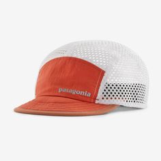 the patagonia hat in white and orange