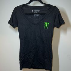 Never Worn/Wrinkly Because It Was Stored Away. Monster Energy T-shirt, Monster Energy, Black Green, Colorful Shirts, Womens Tops, Tops & Tees, Energy, Green, T Shirt