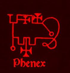 a red sign with the word phnex on it