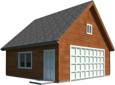 a two car garage is shown in this image