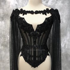 Dark Couture, Haute Goth, Halloween Cloak, Vampire Ball, Ball Costume, Beaded Corset, Gothic Dresses, Sheer Wedding Dress, Black Wedding Dress