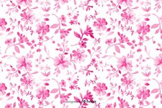 pink flowers and leaves on white background