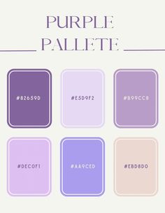 Purple Pallete, Purple Aesthetic Hex Codes, Color Pallete Aesthetic Purple Color Palette Canva, Goodnotes Color Palette Purple, Purple Hex Codes Colour Palettes, Pastel Color Palette Purple, Lilac Hex Code, Purple Color Palette Aesthetic, Lilac Pallet Colour Palettes, Colour Palette Lilac, Purple Aesthetic Color Palettes