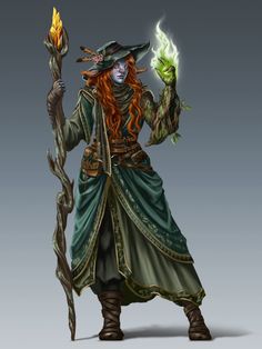 the wizard is holding a green plant in his hand