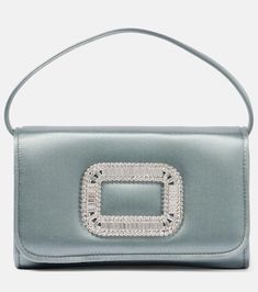 Clutch Pilgrim Micro in raso in Grigio - Roger Vivier | Mytheresa