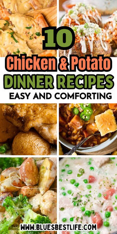 A collection of chicken and potato recipes. Chicken And Potato Recipes, Casseroles With Chicken, Comfort Chicken, Recipes For Family Dinner, Baked Meals, Potato Casseroles, Chicken Finger, Chicken Boneless Breast Recipes, Chicken And Potato