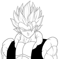 dragon ball super saiyan coloring page with the image in black and white, as well as