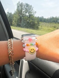 Custom Smiley Face Initial Beaded Watch Charm Set/apple Watch - Etsy Apple Watch Charms, Cute Apple Watch Bands, Stanley Accessories, Watch Charms, Charm Necklace Diy, Preppy Accessories, Teacher Aesthetic, Beaded Watches, Cute Friendship Bracelets