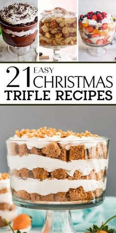 twelve easy christmas trifle recipes to make for the holiday dinner table or dessert bar