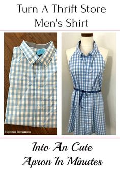 an apron in minutes to turn a thrift store men's shirt