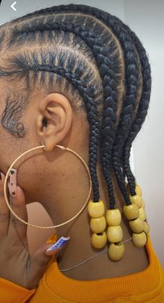 Stitch Braids Natural Hair, Stitch Braids With Beads, Beads On Natural Hair, 8 Stitch Braids, Cornrows With Beads, Braids Natural Hair, Cornrows Braids For Black Women, Short Box Braids Hairstyles