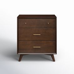 a wooden dresser with two drawers on one side and an open drawer on the other