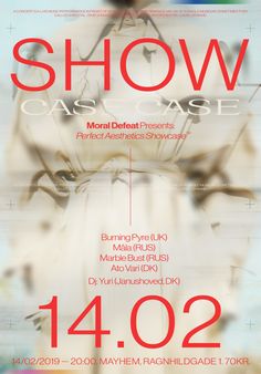 a poster with the words show case on it