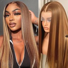 13x6 hd lace frontal human hair wig for women choice 100% brazilian Highlight colored bone straight 27 Honey Blonde, Front Highlights, Straight Lace Front Wig, Wig Material, Ombre Lace Front, Natural Fashion, Ombre Highlights, Ombre Lace, Cheap Wigs