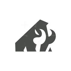 an animal logo is shown in black and white