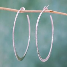 Taxco Artisan Crafted Sterling Silver Half Hoop Earrings - Infinite Circle | NOVICA Half Hoop Earrings, Turquoise Pendant Necklace, Sterling Necklaces, Necklace Craft, Silver Work, Modern Necklaces, Sterling Silver Dangle Earrings, Lovely Earrings, Glass Bead Necklace