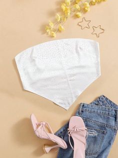 Branco Boho Collar Sem Mangas Cetim Simples,Padrão Texturizado  Embellished Não elástico Verão Bandana Tube Top, Edgy Fashion Outfits, Happy Camp, Summer Crop Tops, Teenage Fashion, Shein Tops, Girls Fashion Clothes, Teenage Fashion Outfits, Edgy Fashion