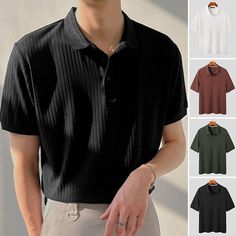 Similar Items Description Size:S,M,L,XL,2XL,3XL,4XL,5XL Fabric Material:90%Polyester+10%Spandex Colour:Black,White,Green,Rust Suitable Type:Fit Style:Basics Occasion:Leisure Pattern:Solid color Thickness:Moderation Product Description:Men's Solid color short sleeve tops. Package Included: 1 * Tops Please note: Thanks to your understanding, the size may be 2 cm / 1 inch inaccurate due to manual measurements. Size Shoulder Bust Sleeve length Armhole Length US/UK/AU Size cm inch cm inch cm inch cm Mens Casual Short Sleeve Shirts, Henley Top Men, Short Sleeve Sweater Outfit, Slim Fit Shirts For Men, Shirt Collar Pattern, Knitted Shirt, Aesthetic Grunge Outfit, Style Basics, Professional Wear