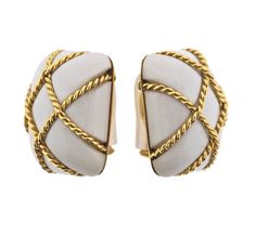 Seaman Schepps White Coral Gold Cage Earrings - Oak Gem Cage Earrings, Seaman Schepps, Coral And Gold, White Coral, Stunning Jewellery, Designer Jewelry, Estate Jewelry, Antique Vintage, Gold Earrings