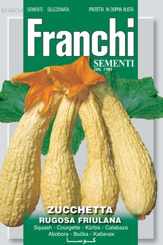 the front cover of a magazine with three zucchini hanging from it's leaves