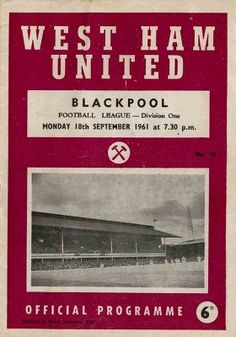 an advertisement for the west ham united football club, which was advertised as blackpool