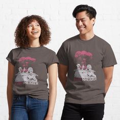 Barbenheimer Classic T-shirt Cat Lovers Humor, Mack Trucks, Comfy Tees, Tshirt Colors, Chiffon Tops, Grey And White, Heather Grey, Classic T Shirts, My Art